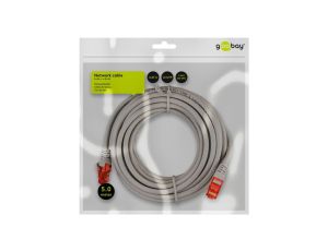 CAT 6Kabel łączący, U/UTP, Szary - Długość kabla 5 m