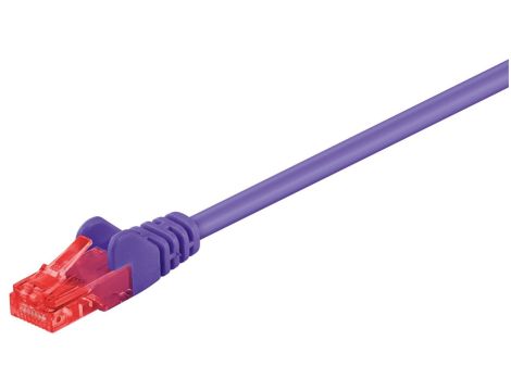 CAT 6Kabel łączący, U/UTP, Fioletowy - Długość kabla 0.25 m
