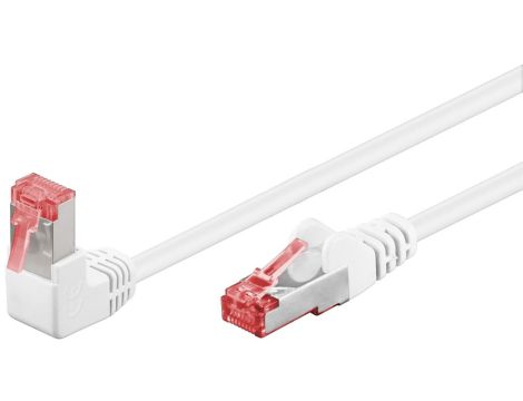 CAT 6Kabel łączący 1x 90 pod kątem,S/FTP (PiMF), biały - Długość kabla 10 m