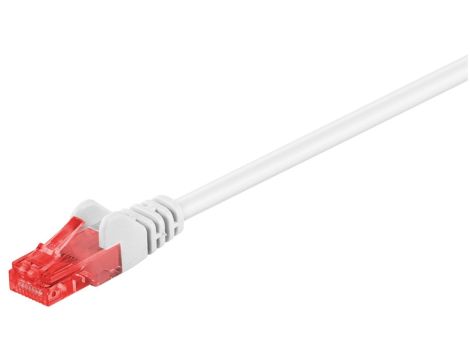 CAT 6Kabel łączący, U/UTP, biały - Długość kabla 0.5 m