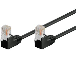 CAT 5eKabel łączący 1x 90 pod kątem,U/UTP, czarny - Długość kabla 3 m