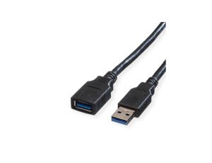 Kabel ROLINE USB 3.2 Gen 1, typ A-A, M/F, czarny, 1,8 m