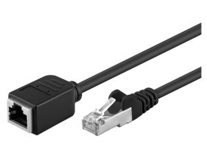 CAT 5e Kabel przedłużającyF/UTP, czarny - Długość kabla 1.5 m