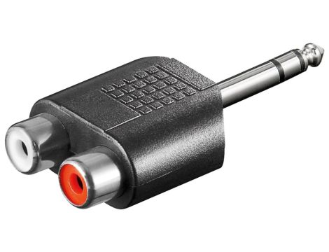 Adapter cinch, gniazdo stereo na wtyk mono AUX 6,35 mm - Połączenie typu Gniazdo jack 6,35 mm (3-pinowe, stereo)