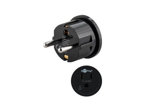 Adapter sieciowy US/Japonia, czarny