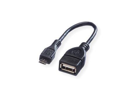 VALUE USB 2.0 Kabel, USB A żeński - Micro USB B męski, OTG, 0,15 m