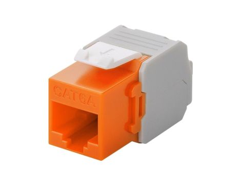 CAT 6A gniazdo Keystone RJ45, UTP, 500 MHz - Wersja kolorystyczna Pomarańczowy
