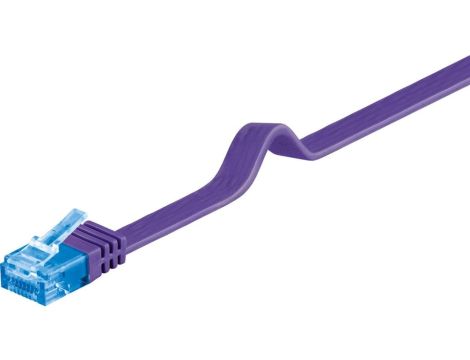 CAT 6A Płaska Kabel połączeniowy,U/UTP, Fioletowy - Długość kabla 0.5 m