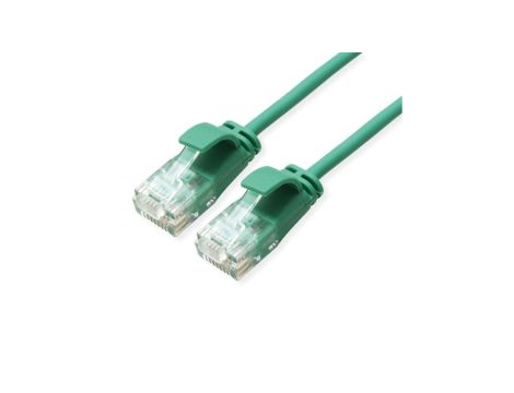ROLINE UTP Data Center Patchkabel Cat.6A (Class EA), LSOH, extra dun, groen, 2 m