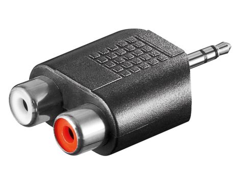 Adapter cinch, wtyk mono AUX 3,5 mm na 2 gniazdo stereo - Połączenie typu Wtyk jack 3,5 mm (3-pinowy, stereo)