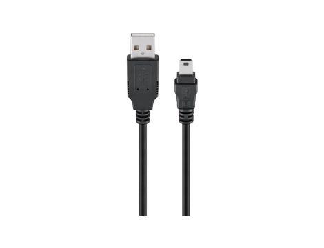 Kabel USB 2.0 Hi-Speed, czarny - Długość kabla 0.3 m