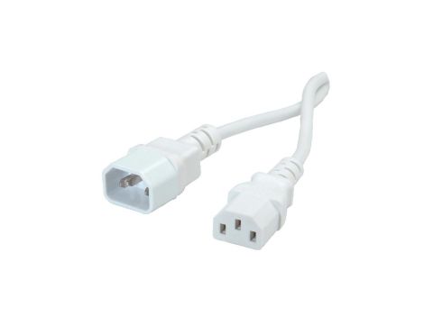 Przedłużacz zasilania VALUE, IEC 320 C14 - C13, biały, 1,8 m