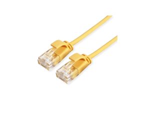 ROLINE UTP Data Center Patchkabel Cat.6A (Class EA), LSOH, extra dun, geel, 0,15 m