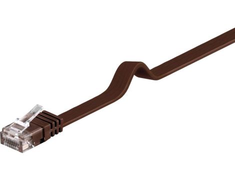 CAT 6Płaska Kabel połączeniowy,U/UTP, Ciemnobrązowy - Długość kabla 5 m