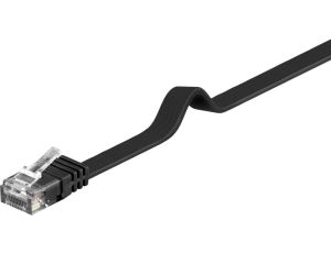 CAT 6Płaska Kabel połączeniowy,U/UTP, czarny - Długość kabla 1.5 m