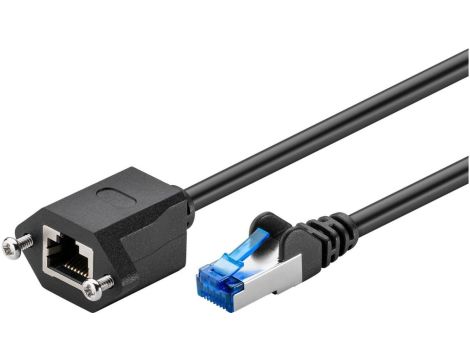 CAT 6AKabel przedłużającyS/FTP (PiMF), Czarny - Długość kabla 0.5 m