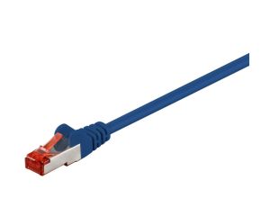 CAT 6 Kabel łączący, S/FTP (PiMF), Niebieski - Długość kabla 0.25 m