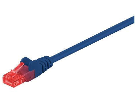 CAT 6Kabel łączący, U/UTP, Niebieski - Długość kabla 3 m