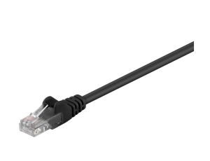 CAT 5e Kabel łączący, U/UTP, czarny - Długość kabla 0.5 m