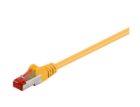CAT 6 Kabel łączący, S/FTP (PiMF), Żółty - Długość kabla 1 m