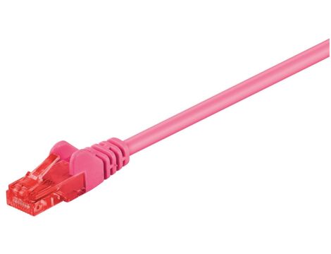 CAT 6Kabel łączący, U/UTP, Purpurowy - Długość kabla 1 m
