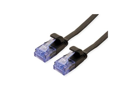 Kabel krosowy UTP VALUE, kat. 6A (klasa EA), bardzo płaski, czarny, 2 m