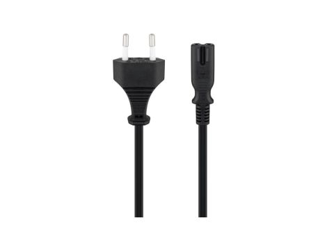 Kabel zasilający z wtyczką Euro, 0,5 m, czarny - Długość kabla 0.5 m