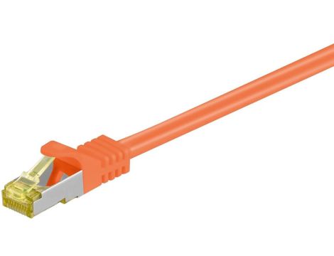 RJ45 patchkabel, CAT 6A S/FTP (PiMF), 500 MHz z CAT 7 kable surowym, Pomarańczowy - Długość kabla 2 m