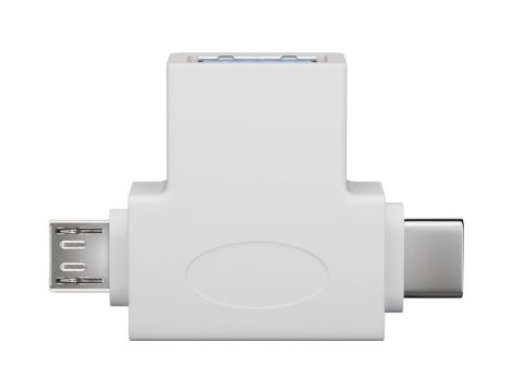 Trójnik USB-A na USB 2.0 Micro-B, USB A 2.0, biały - Wersja kolorystyczna Biały