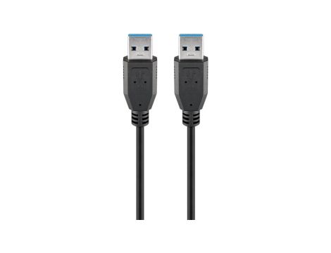 Kabel USB 3.0 Superspeed, Czarny - Długość kabla 1 m
