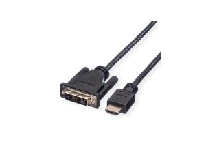 ROLINE Monitorkabel DVI (18+1) - HDMI, M/M, zwart, 1,5 m