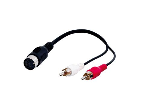 Kabel adaptera audio, gniazdo DIN na wtyk cinch stereo - Długość kabla 0.2 m