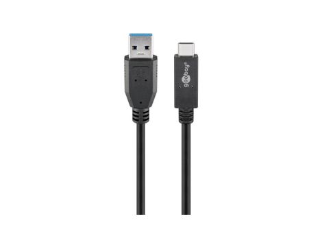 Kabel USB-C™ USB 3.1, 2. generacji, 3 A, czarny - Długość kabla 0.5 m