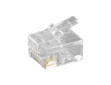 Wtyk Western RJ12 do kabla okrągłego, 6-pinowy - Połączenie typu Wtyk RJ12 (6P6C)