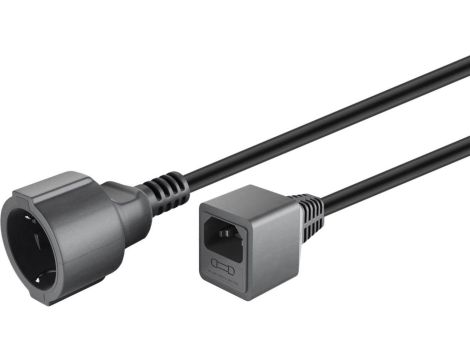 Przedłużacz styku uziemienia, 1,5 m, czarny - Długość kabla 1.5 m