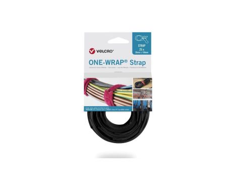 Taśma do wiązania VELCRO One Wrap 20 mm x 150 mm, 25 sztuk, czarna