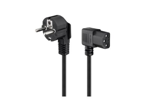 Przewód przyłączeniowy do urządzeń chłodniczych, obustronnie kątowy, 1,5 m, czarny - Długość kabla 1.5 m