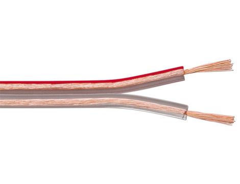 Kabel głośnikowy Przezroczysty CU - Długość kabla 10 m