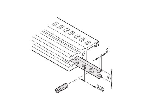 SCHROFF Gwintowane poziome szyny montażowe, M2.5, 84 HP