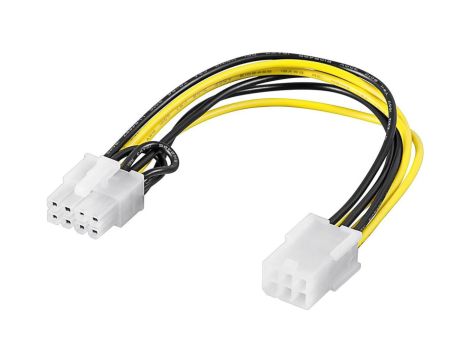 Kabel/Adapter zasilający karty graficznej do komputera, PCI-E/PCI Express 6-pinowy na 8-pinowy - Długość kabla 0.2 m
