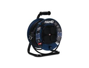 Przedłużacz budowlany zwijany na bębnie Rozgałęźnik na 4 gniazda 2P+Z 230V IP44 na kablu OW 3x2,5mm2 25m HAND