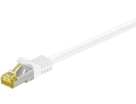 RJ45 patchkabel, CAT 6A S/FTP (PiMF), 500 MHz z CAT 7 kable surowym, biały - Długość kabla 3 m