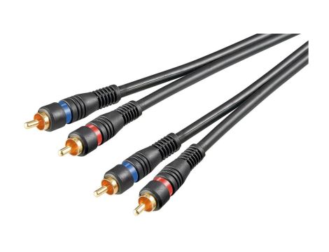 Kabel łączący stereo 2 x cinch, podwójnie ekranowany - Długość kabla 2 m