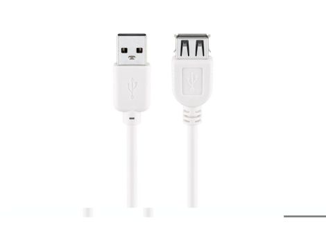 Przedłużacz USB 2.0 Hi-Speed, Biały - Długość kabla 3 m