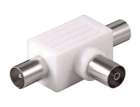 Trójnik koncentryczny: 2 Wtyk do kabla koncentrycznego Gniazdo do kabla koncentrycznego