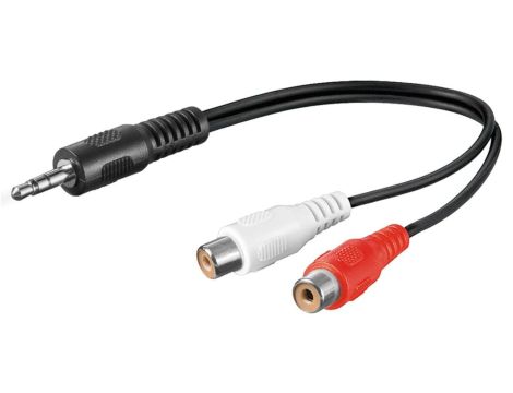 Kabel adaptera audio 3,5 mm, wtyk na gniazdo cinch stereo - Długość kabla 0.2 m