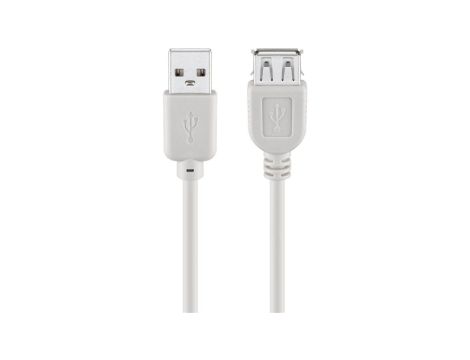 Przedłużacz USB 2.0 Hi-Speed, Szary - Długość kabla 0.3 m