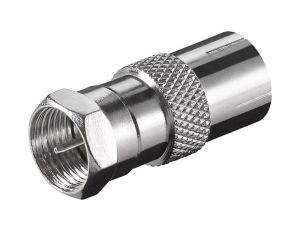 Adapter F: Wtyk F Gniazdo do kabla koncentrycznego - Połączenie, materiał obudowy cynk