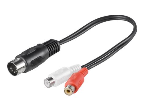 Kabel adaptera audio, wtyk DIN na gniazdo cinch stereo - Długość kabla 0.2 m