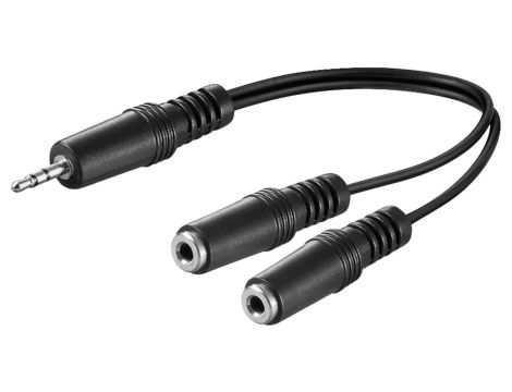 Kabel adaptera audio typu Y 3,5 mm, 1 x wtyk 2 x gniazdo mono - Długość kabla 0.2 m
